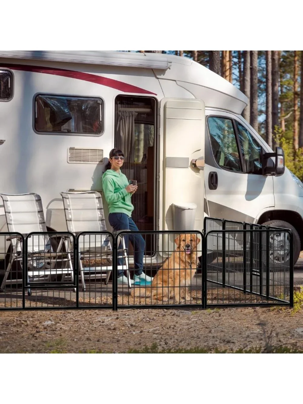 40-Inch 8-Panel Dog Playpen - Indoor/Outdoor Metal Pet Fence for Safety & Play